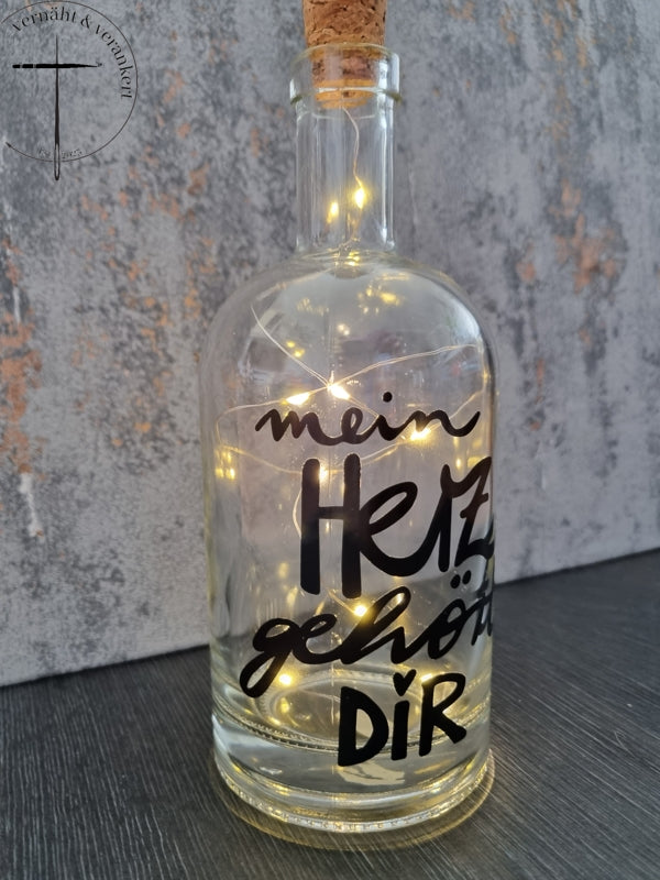 Glasflasche "Mein Herz gehört dir"