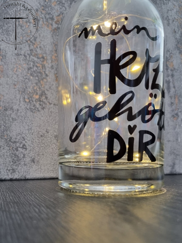 Glasflasche "Mein Herz gehört dir"