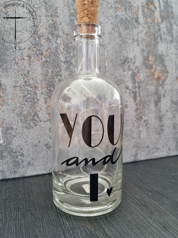 Glasflasche "You and I"