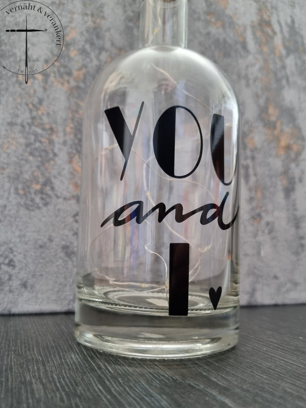 Glasflasche "You and I"