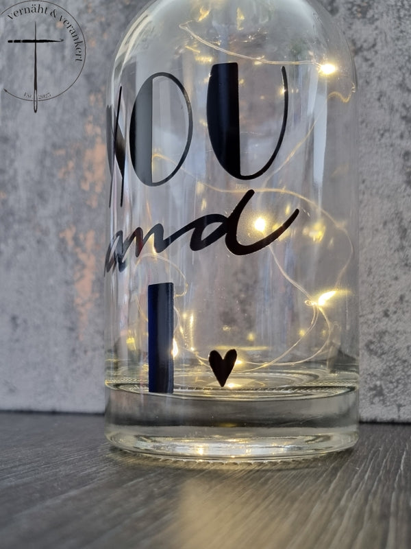 Glasflasche "You and I"