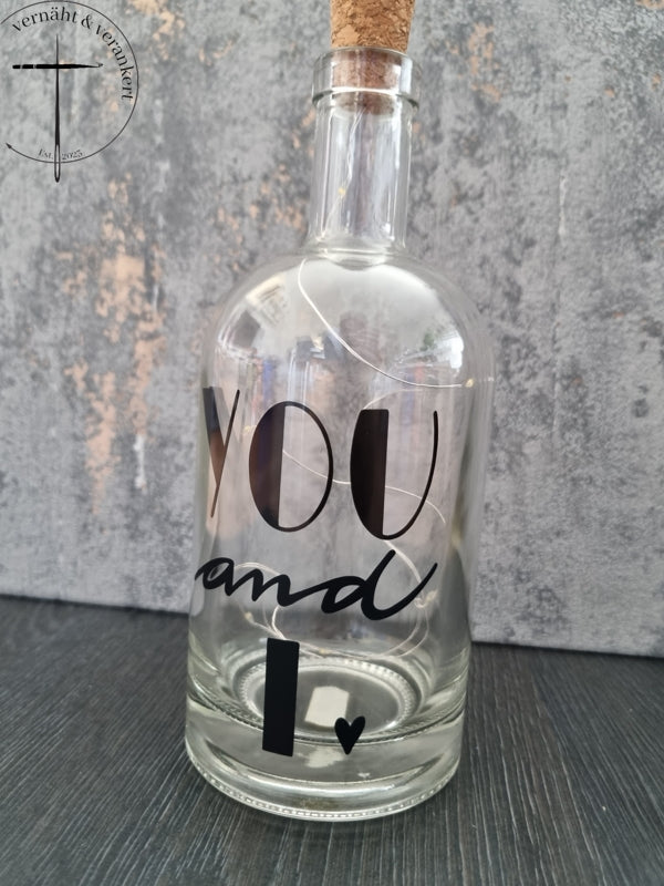 Glasflasche "You and I"