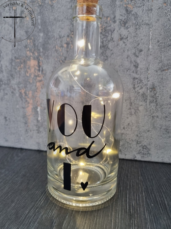 Glasflasche "You and I"