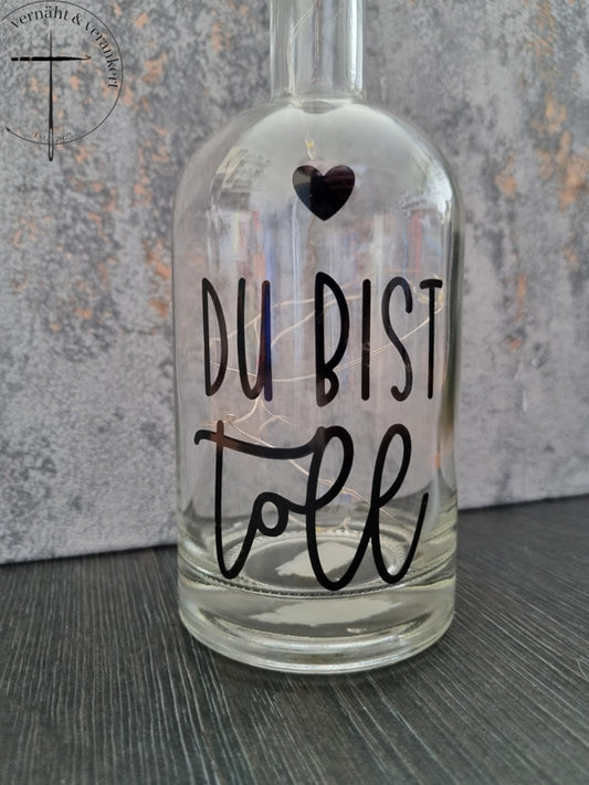 Glasflasche "Du bist toll"