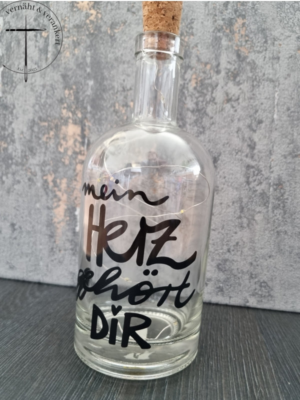 Glasflasche "Mein Herz gehört dir"