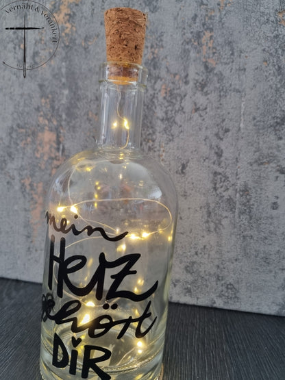 Glasflasche "Mein Herz gehört dir"