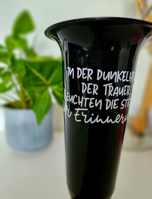 Ewige Erinnerung: 23cm Grabvase mit inspirierender Aufschrift
