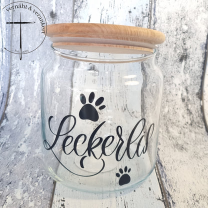 Stilvoll naschen: Vorratsglas mit Holzdeckel für deine Lieblingsleckerbissen *Personalisierbar*