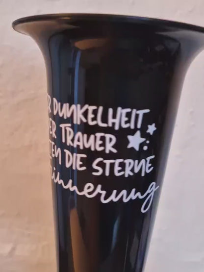 Ewige Erinnerung: 23cm Grabvase mit inspirierender Aufschrift