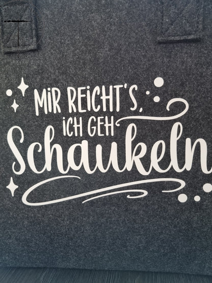 Filz Shoppingbag "Ich geh' schaukeln" 42x22x33cm