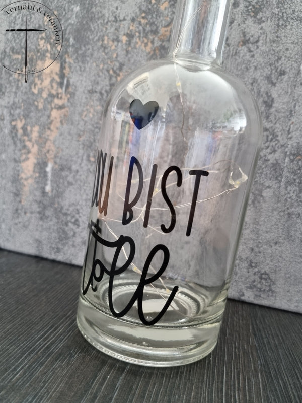 Glasflasche "Du bist toll"