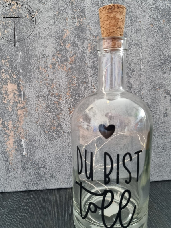 Glasflasche "Du bist toll"