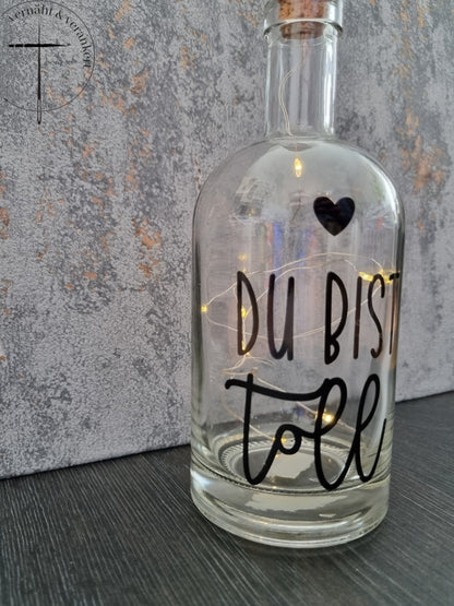 Glasflasche "Du bist toll"
