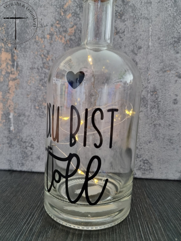 Glasflasche "Du bist toll"