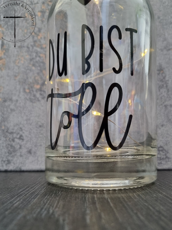 Glasflasche "Du bist toll"