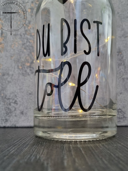 Glasflasche "Du bist toll"