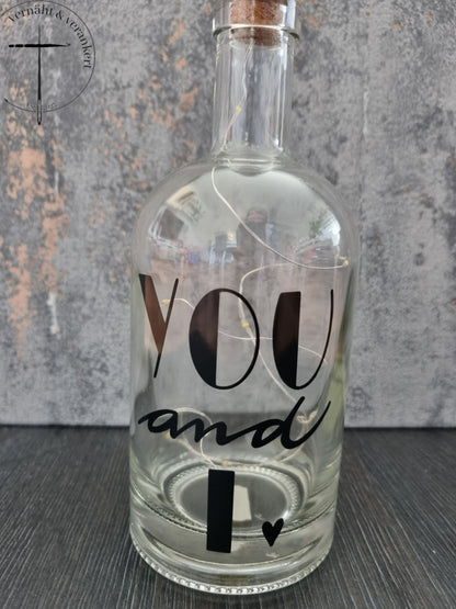 Glasflasche "You and I"