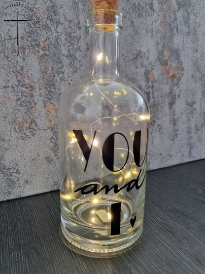 Glasflasche "You and I"